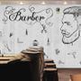 Charcoal Barbershop and Haircut Wallpaper Mural