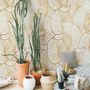 Golden Look Stylish Leaf  Line Art Wallpaper Mural