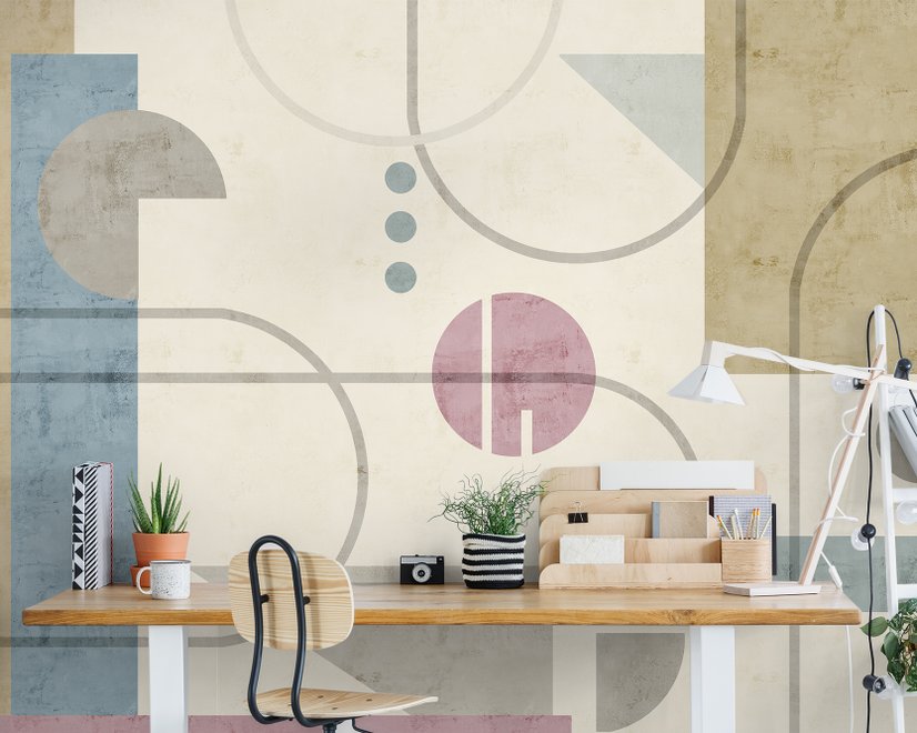 Soft Geometric Shape Art Wallpaper Mural