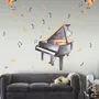Watercolor Piano and Trumpet with Colorful Music Notes Wall Decal Sticker