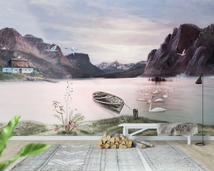 Nature Landscape with Mountains Wallpaper Mural