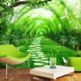 Papier peint panoramique chemin forestier effet 3D