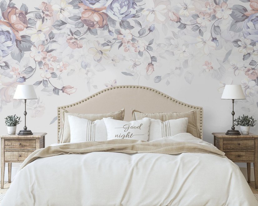 Vintage Floral Art Wallpaper Mural
