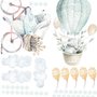 Kids Cartoon Rabbit with Balloons and Snowflake Wall Decal Sticker