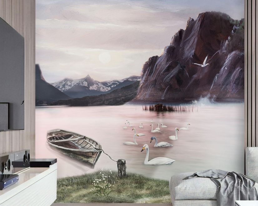 Natur Landschaft mit Bergen Fototapete