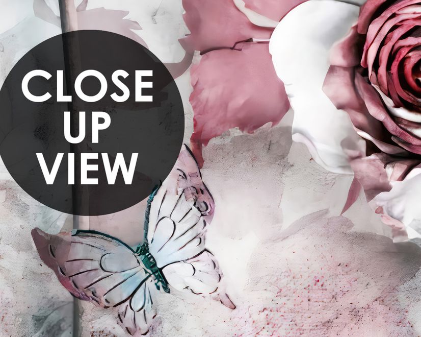 Elegant Floral with Little Butterfly Wallpaper Mural