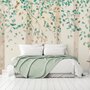 Watercolor Style Forest with Green Brown Little Leaves Wallpaper Mural