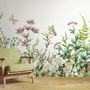 Wild Floral and Green Fresh Leaves Wallpaper Mural