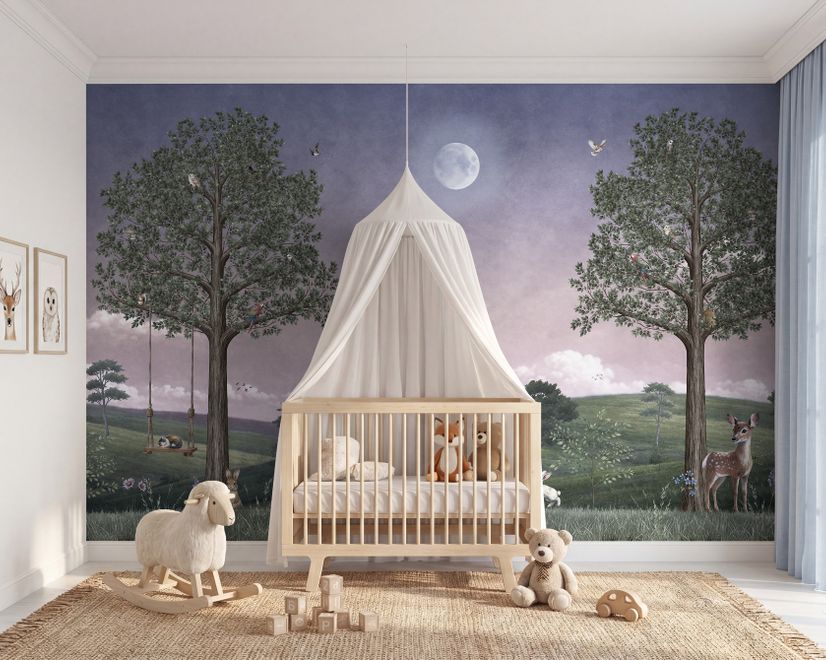Kids Forest Animals Landscape Wallpaper Mural