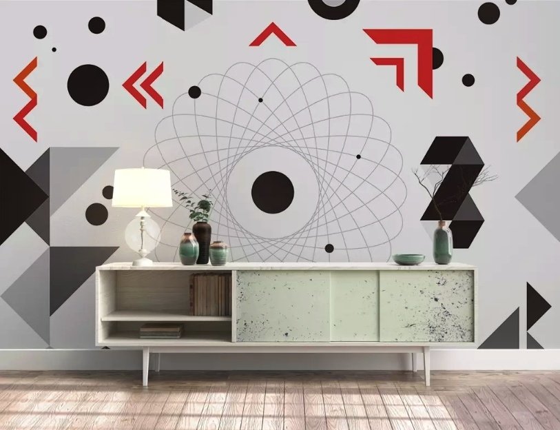 Colorful Geometric Lines Wallpaper Mural