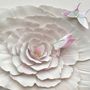 3D Embossed Look Flowers and Butterfly Wallpaper Mural