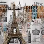 Eiffel Tower and Country Typography Wallpaper Mural