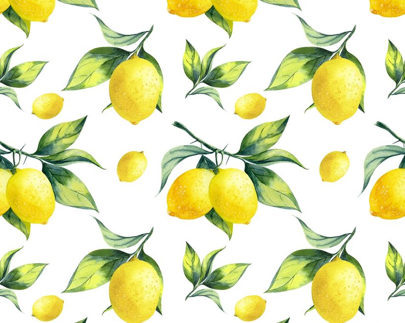Lemon with Leaf Wallpaper Mural