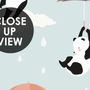 Kids Pandas With Colorful Umbrella Wallpaper Mural