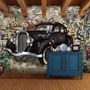 Retro Classic Car with Graffiti Wallpaper Mural