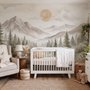 Nursery Neutral Pine Forest Mountain Scenery Wallpaper Mural
