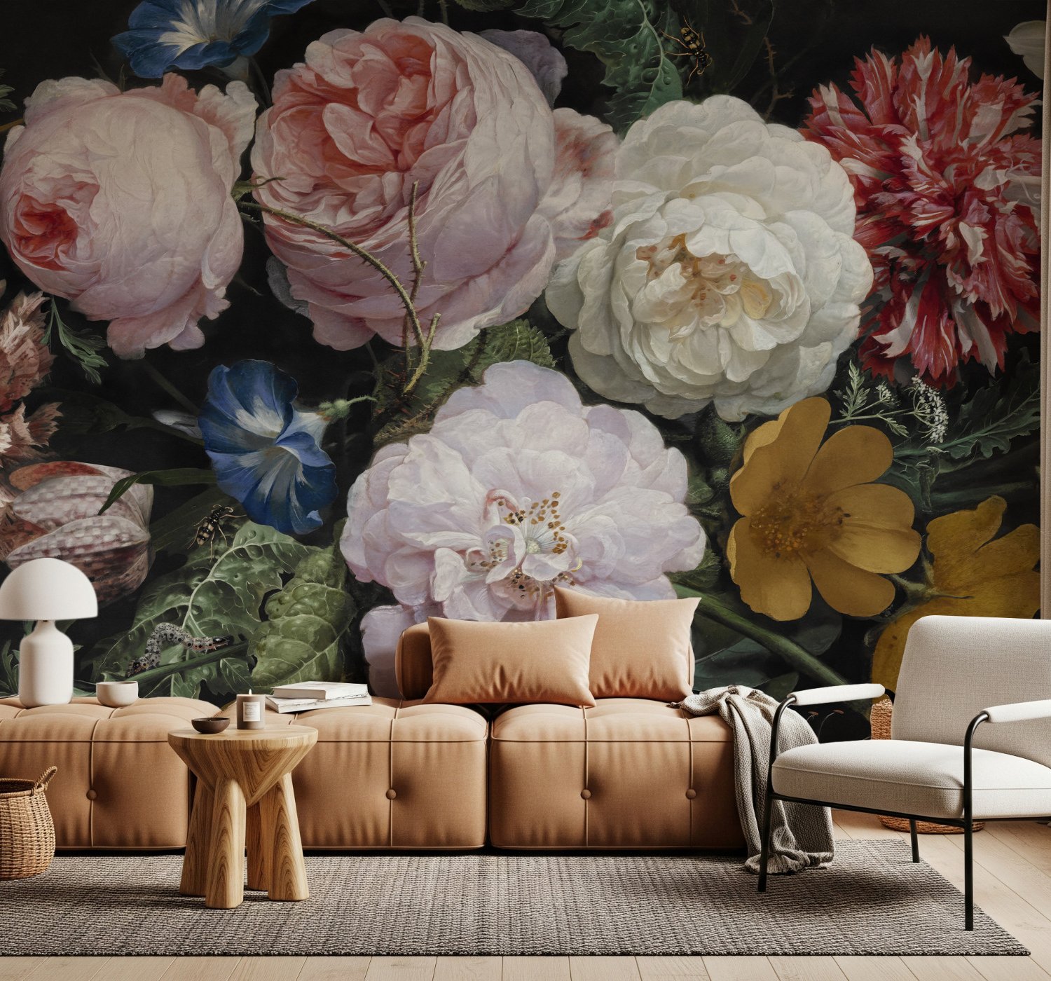 Dutch Floral Victorian Flower Bouqet Wallpaper Mural - Peel and Stick
