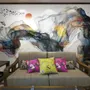 Watercolor Colorful Abstract Smoke Wallpaper Mural