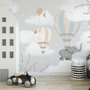Kids Hot Air Balloons with Elephant Wallpaper Mural