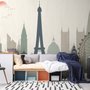 Paris Stadt mit Eiffelturm und Vergnügungspark Fototapete