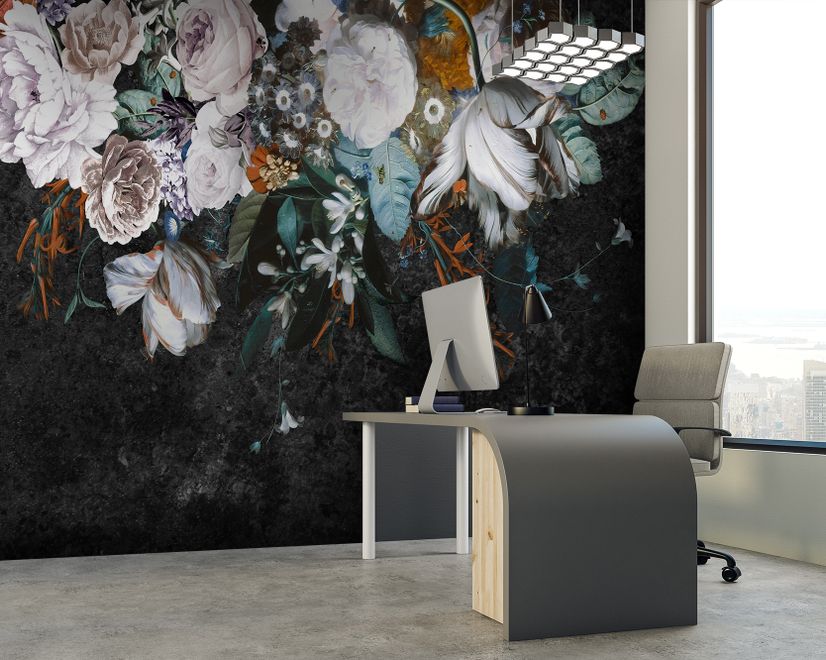 Dutch Floral Bouqet Wallpaper Wallpaper Mural