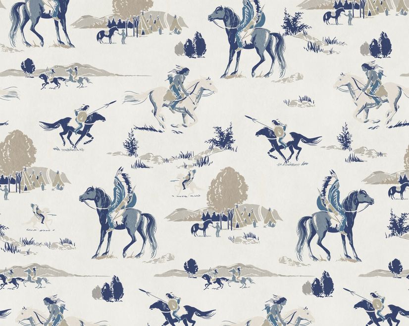 Retro Western Cowboys Wallpaper Mural