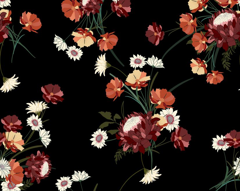 Chinesische Rote Blumen Fototapete