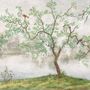Misty Lake Landscape and Japanese Garden Wallpaper Mural