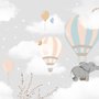 Kids Hot Air Balloons with Elephant Wallpaper Mural