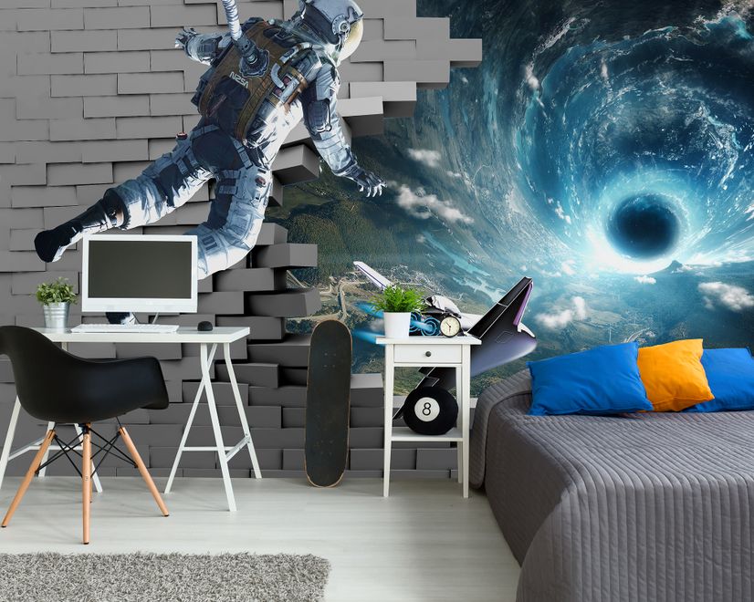 Astronaut mit Galaxie Sternen Fototapete