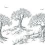 Charcoal Tree Drawing Wallpaper Mural