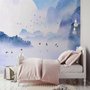 Kids Lakescape with Little Canoe Wallpaper Mural