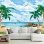 Sea Landscape and Palm Tree Wallpaper Mural