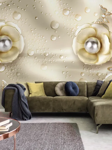 Pearl Anemone Floral Wallpaper Mural