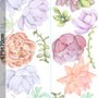 Aquarelle douce Echeveria Cactus Floraux Stickers muraux Sticker