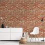 Vintage Red Orange Brick Stone Wallpaper Mural