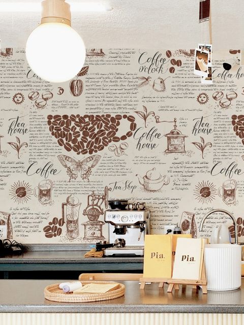 Vintage Kaffee Geschichte und Teekanne Fototapete