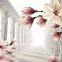 Magnolia Blossom with Column Wallpaper Mural