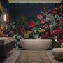 Elegant Tropical Botanical Floral and Leopard Wallpaper 