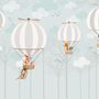 Hot Air Balloons with Animals Wallpaper Mural