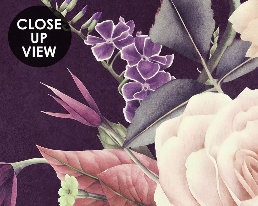 Vintage Dark Floral Bouquet Wallpaper Mural