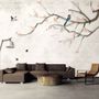 Colorful Birds and Cherry Blossom Tree Wallpaper Mural