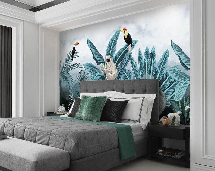 Tropical Forest with Koala Toucan Wallpaper Mural