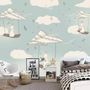 Kids Paper Plane and Animal Wallpaper Mural