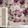 Cream Pink Peony Floral Pattern Wallpaper Mural