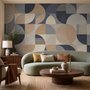 Retro Abstract Geometric Shapes Wallpaper Mural