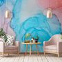 Blaue Marmor mit rotem Spritzer Fototapete
