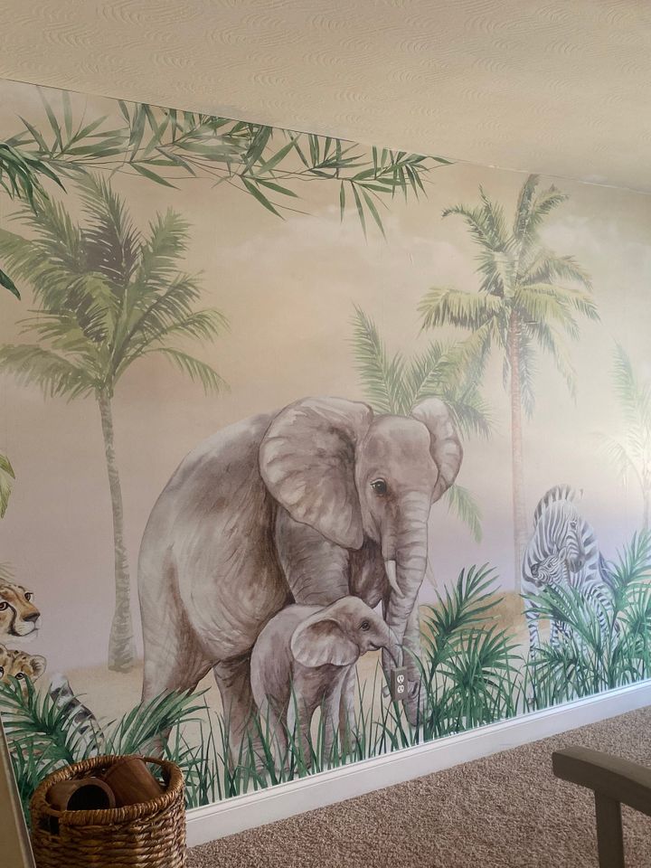 Kids Safari Animals in the Jungle Wallpaper Mural