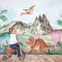 Cute Colorful World of the Dinosaurs Wallpaper Mural