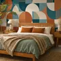 Retro Abstract Geometric Shapes Wallpaper Mural